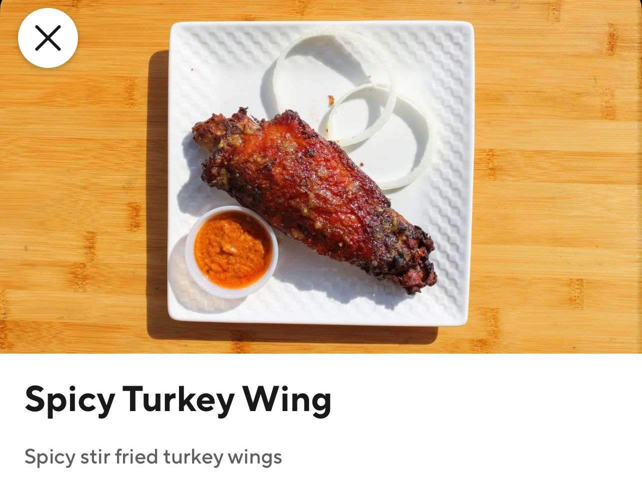 Grilled Spicey Turkey Wing or Thigh.